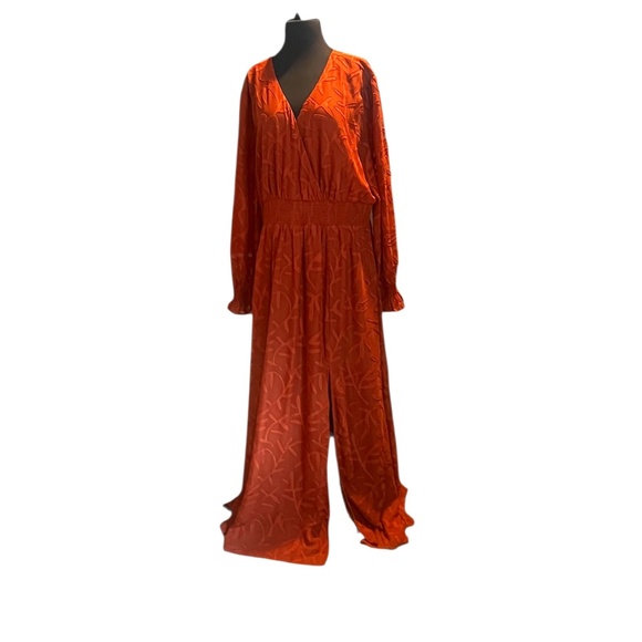 Baltic‎ Born Chiffon Textured Long Sleeve Floral Women's Maxi Dress In Rust, NWT - Picture 1 of 11
